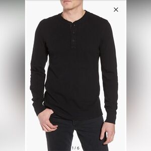 Rag & Bone Men's 100% Cotton Charcoal Gray Henley Shirt- Size S
